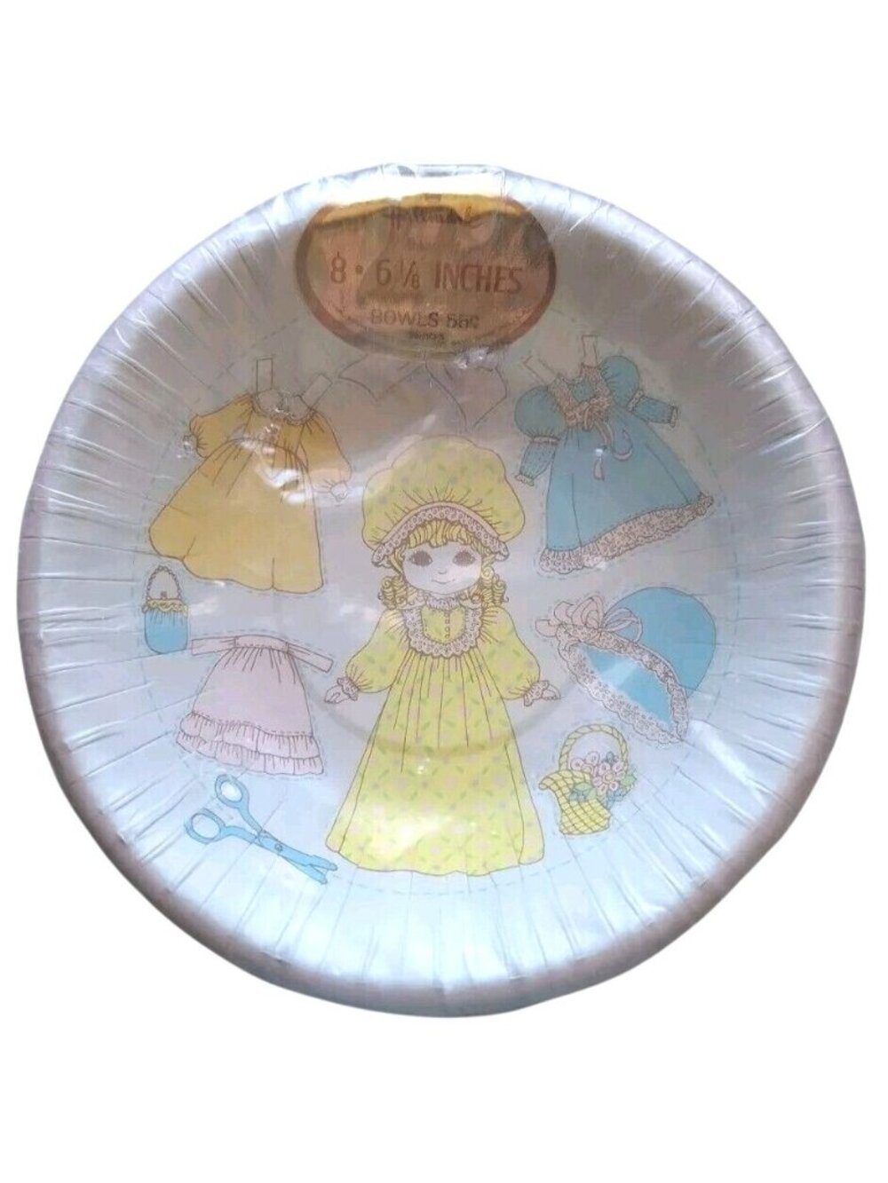 Hallmark Paper Doll 8 Party Bowls Vintage 6 1/8" Similar to Holly Hobbie